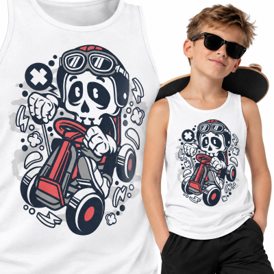 TANK TOP  ANIMOWANY  GOKART SKULL